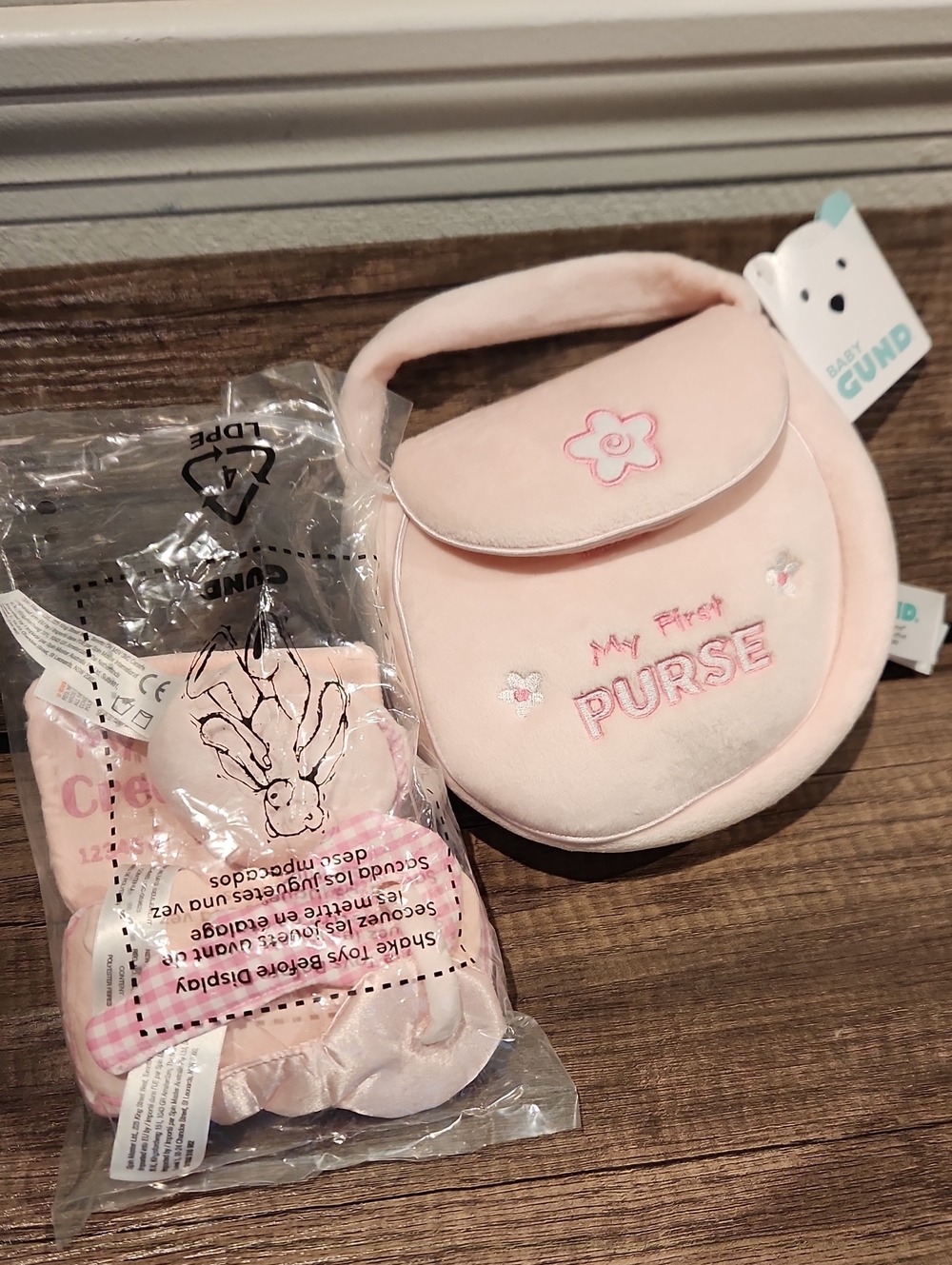 NWT Baby Gund Pink 'My First Purse' Plush Kids Handbag 5pc Set